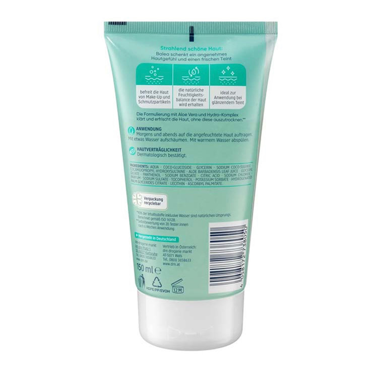 ژل شستشوی صورت پوست نرمال باله آ مدل Aloe Vera