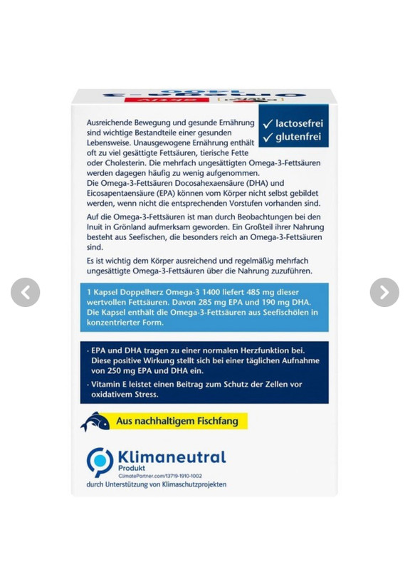 کپسول امگا 3 1400 داپل هرز